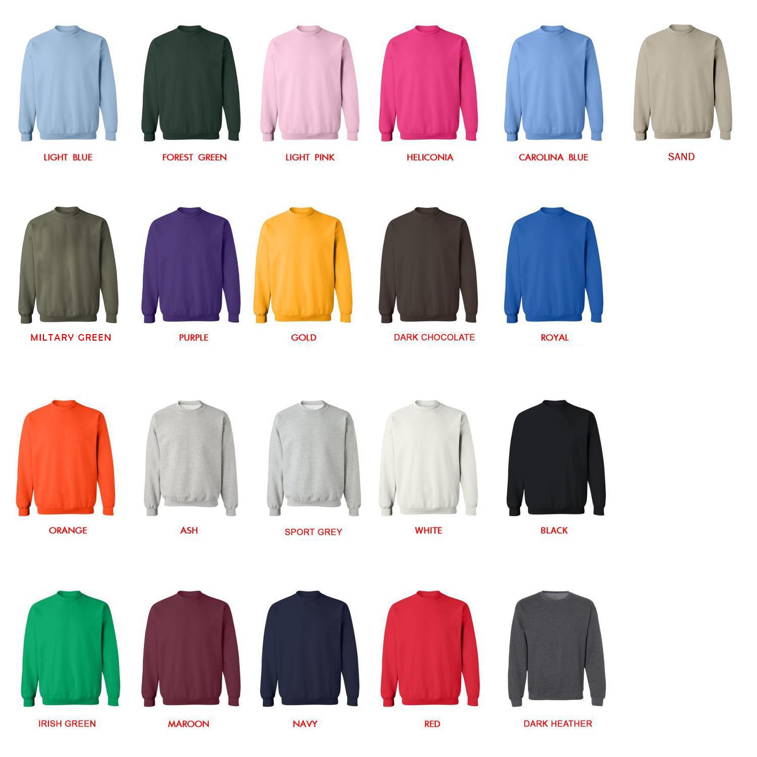 sweatshirt color chart - French Bulldog Gifts UK