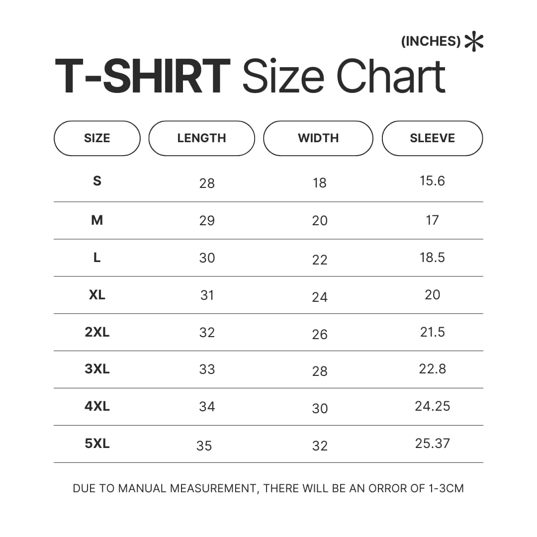 T shirt Size Chart - French Bulldog Gifts UK