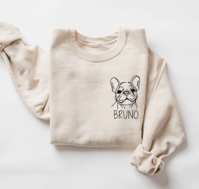 Frenchie Modern Custom Name Sweatshirt