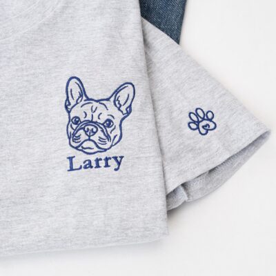 French Bulldog Heritage Embroidered Custom Name T-shirt