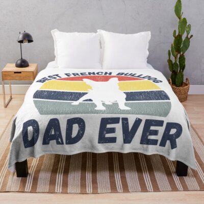 French Bulldog Iconic Illustration Throw Blanket