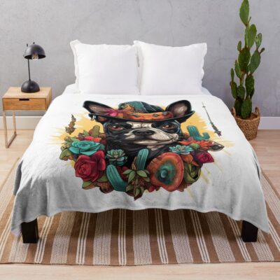 Frenchie Signature Artwork Throw Blanket