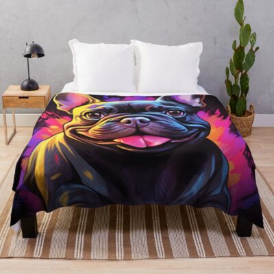 French Bulldog Vintage Design Throw Blanket
