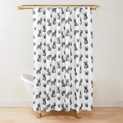 French Bulldog Modern Graphic Shower Curtain
