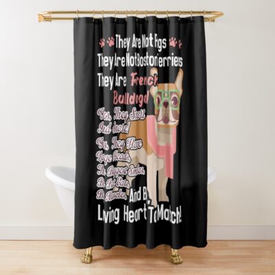 Frenchie Classic Artwork Shower Curtain