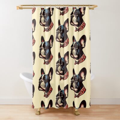 Frenchie Heritage Artwork Shower Curtain