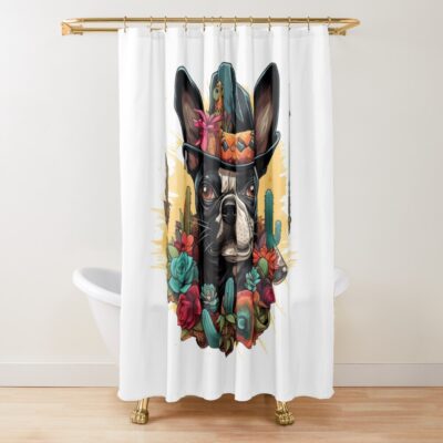 Frenchie Signature Artwork Shower Curtain