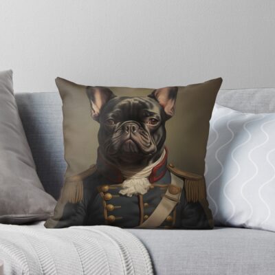 French Bulldog Modern Illustration Throw Pillow
