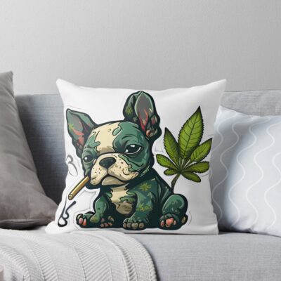 French Bulldog Inspired Artwork Throw Pillow