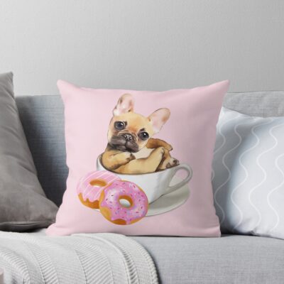 French Bulldog Legacy Illustration Throw Pillow