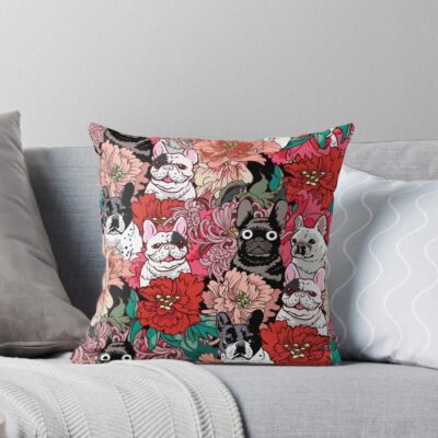 French Bulldog Heritage Artwork Throw Pillow