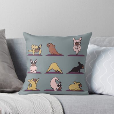Frenchie Classic Illustration Throw Pillow