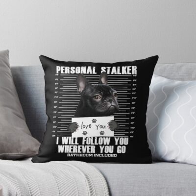 Frenchie Vintage Print Throw Pillow
